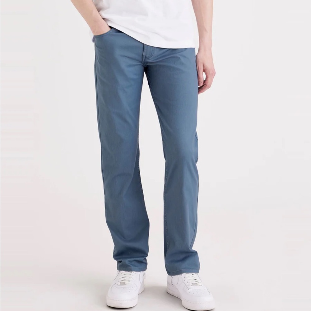 Men's Straight-Fit Docker Jeans Slate Blue - Picture 1 of 9